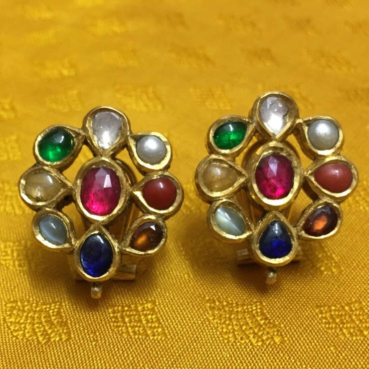 Classy Navaratna Jadau Studs