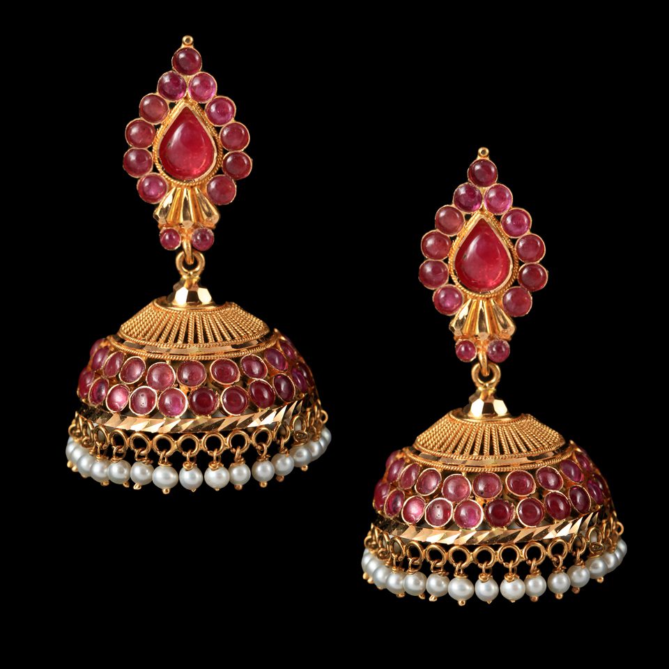 KMN 111 - Captivating Ruby Jhumka