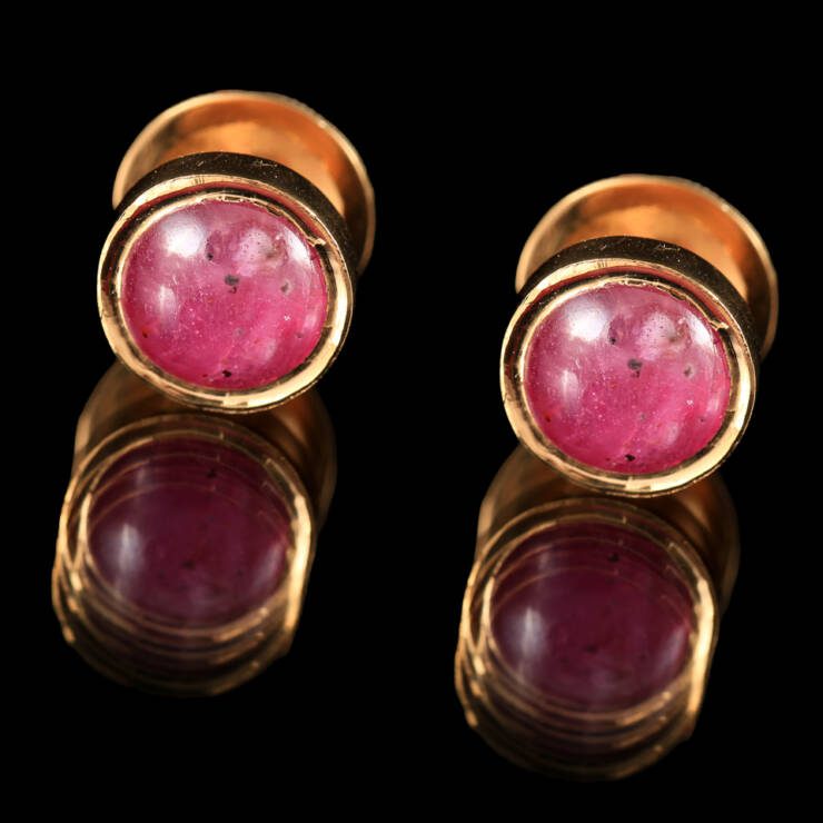 KMN 119 - Solitaire Ruby Earrings