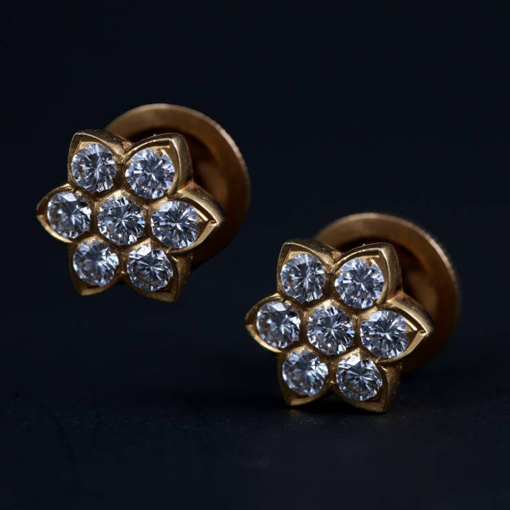 KMN 150 - Classical Seven Stone Diamond Earring