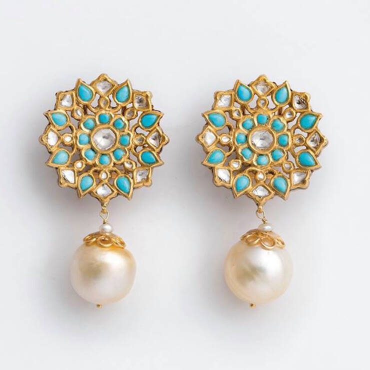 KMN 197 - Firoza Kanphool Earrings