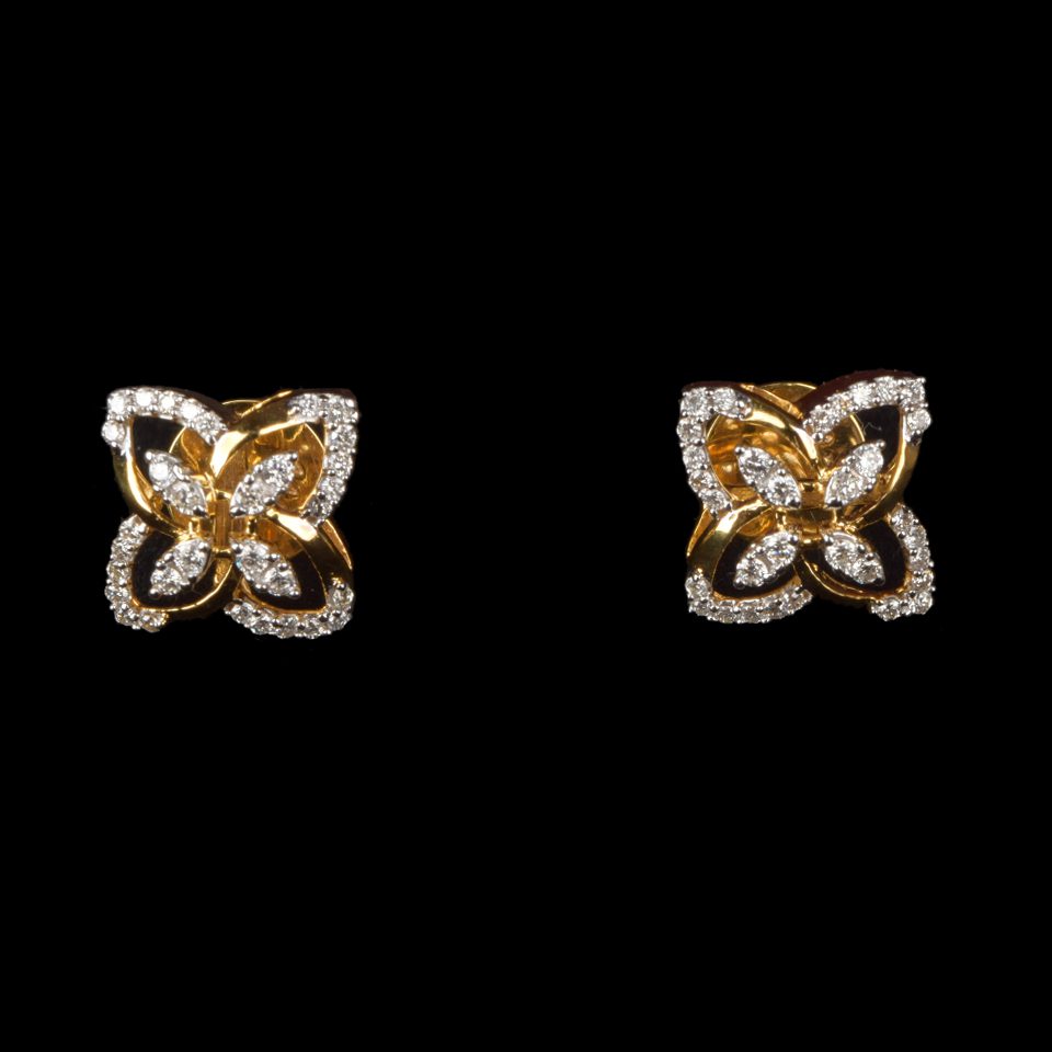 KMN 206 - Sleek Butterfly Style Diamond Stud
