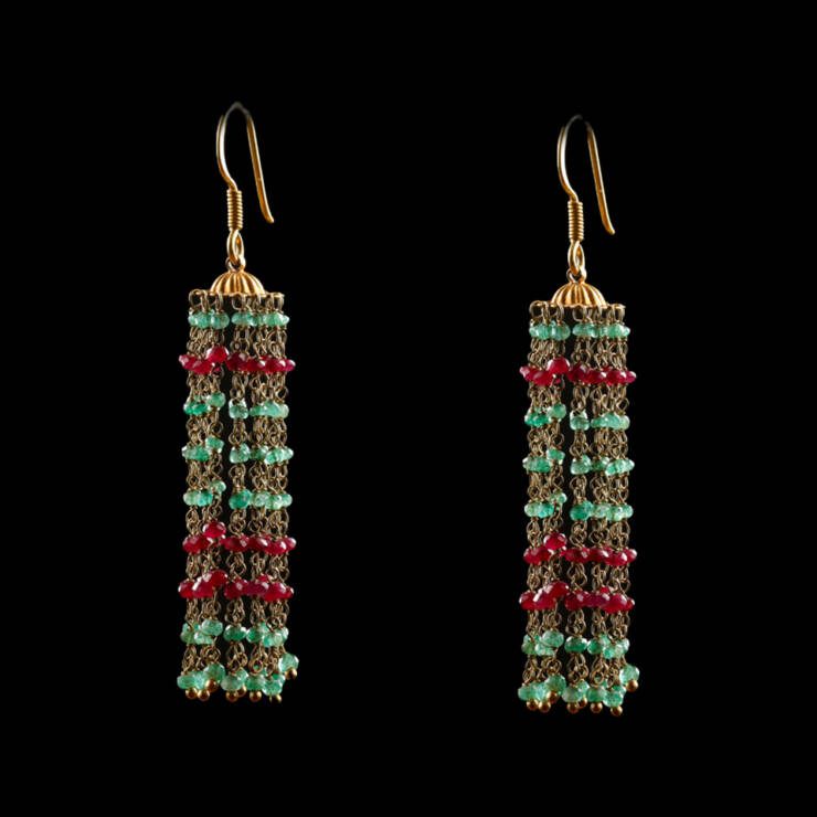 KMN 214 - Earring Jhumka Emerald & Ruby