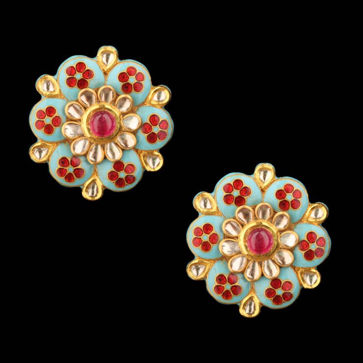 KMN 263 - Mesmerising Meenakari Uncut Stud