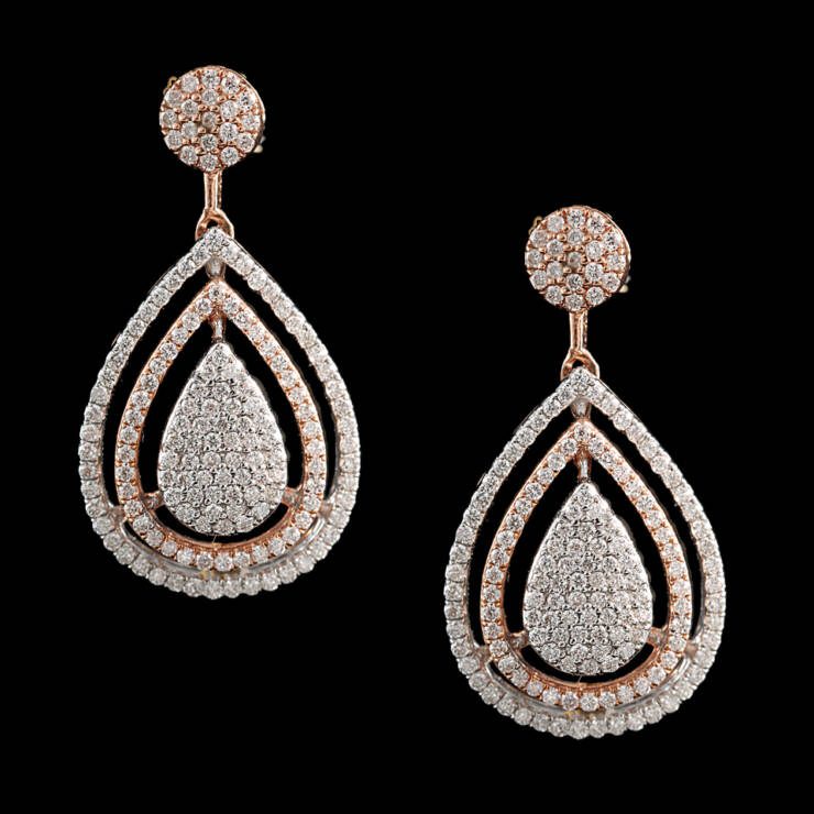 KMN 271 - Dainty Rose Gold Diamond Drops