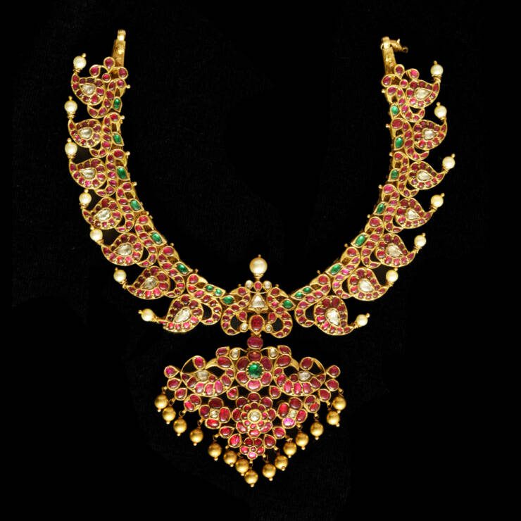KMN 297 - Antique Ruby Mango Necklace