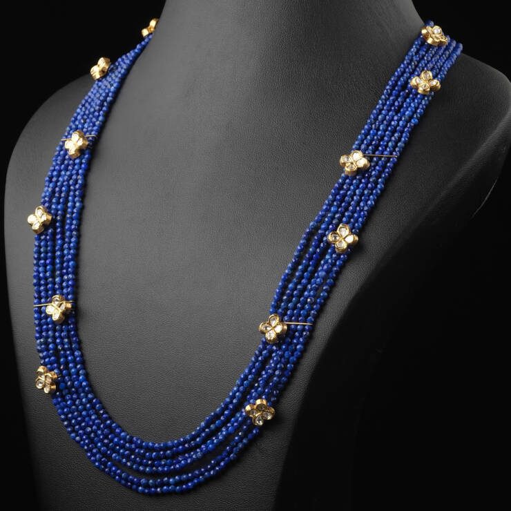 KMN 314 - Contemporary Lapiz Beads and Uncut Florets