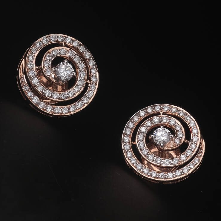 KMN 315 - Dazzling Rosegold Diamond Stud