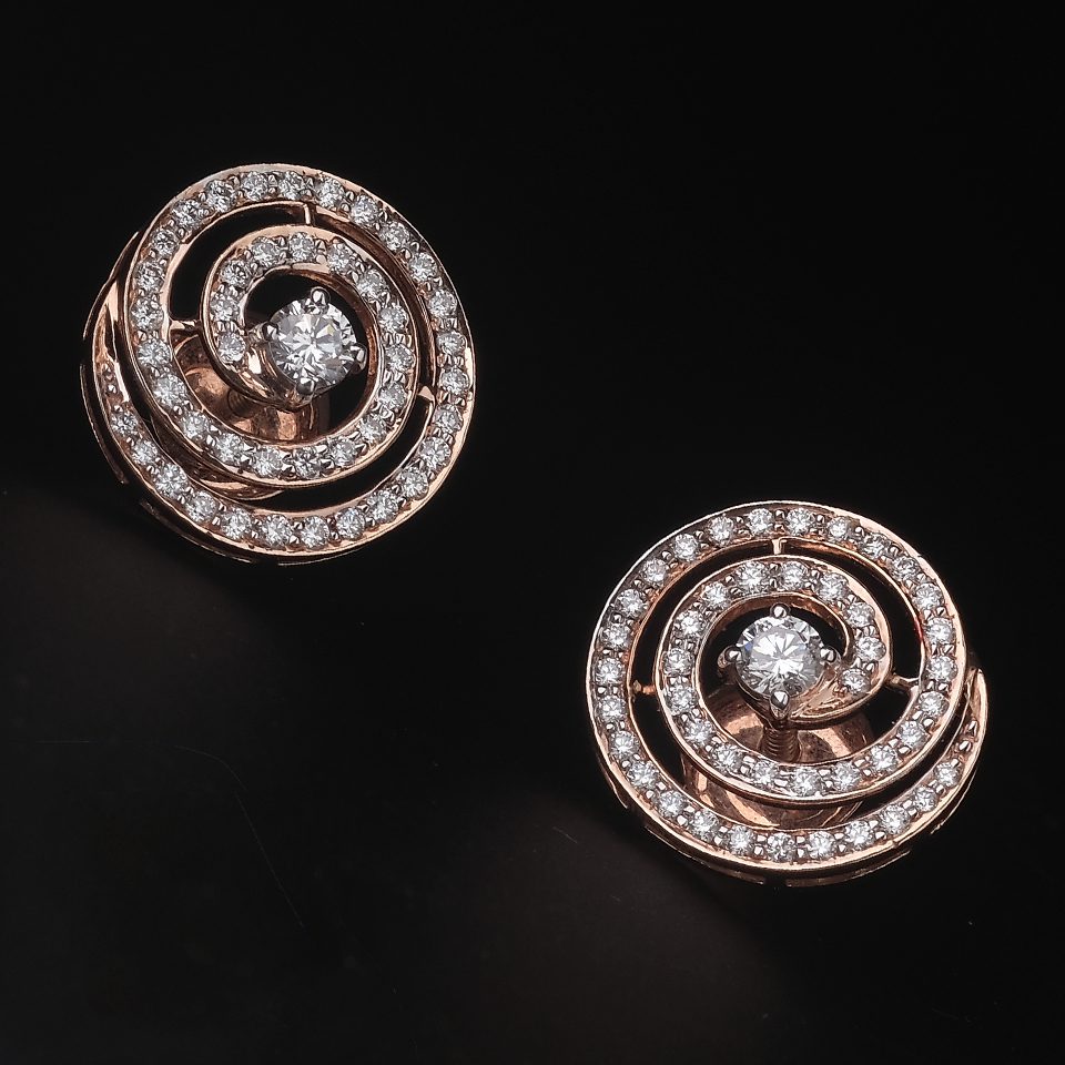 KMN 315 - Dazzling Rosegold Diamond Stud