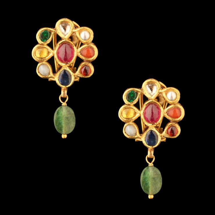 KMN 323 - Navaratna Earrings
